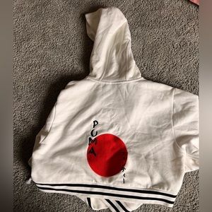 NWT.  White crop puma hoodie
